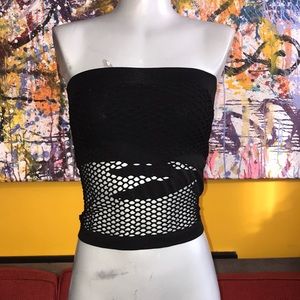 🕷 black Fishnet tube top